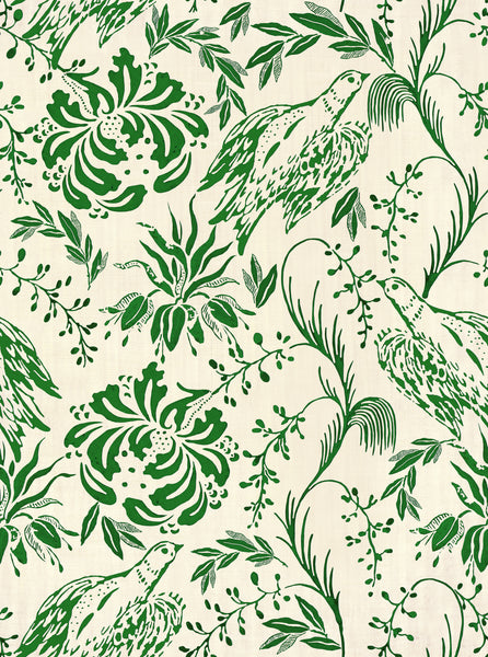 Folk Embroidery Fern Green Wallpaper | Mind The Gap