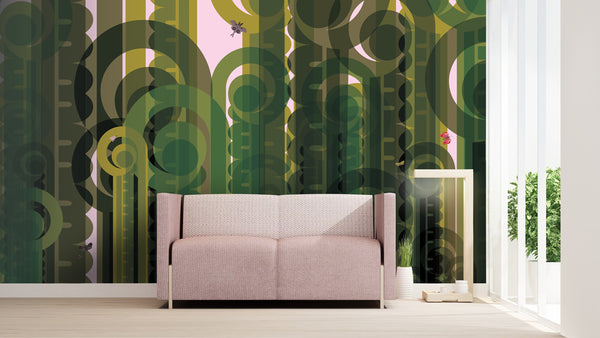 Frida Grass - Pale Pink Commercial Wallcovering | Koroseal