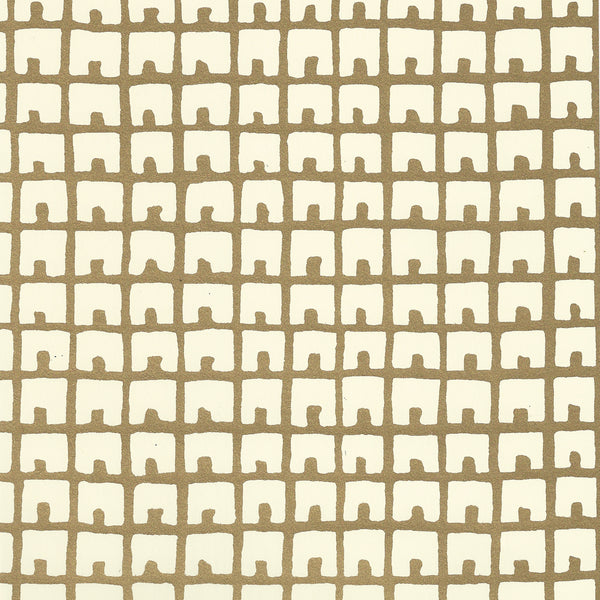 Fez Background Gold Metallic Off White Screen Printed | China Seas