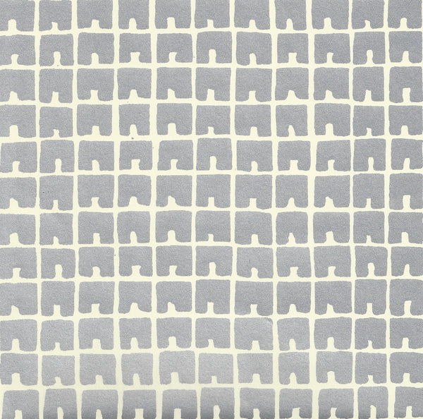 Fez II Silver Metallic Off White Screen Printed | China Seas