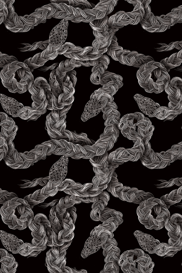 Twisted Snakes Black | Phillipe Romano Screen Prints
