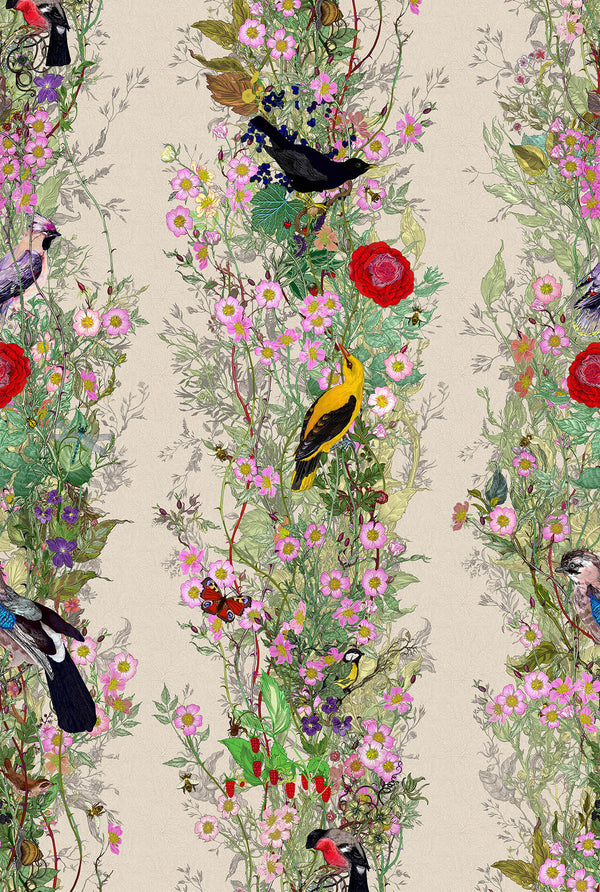 Fruit Looters Bone | Timorous Beasties Wallcovering