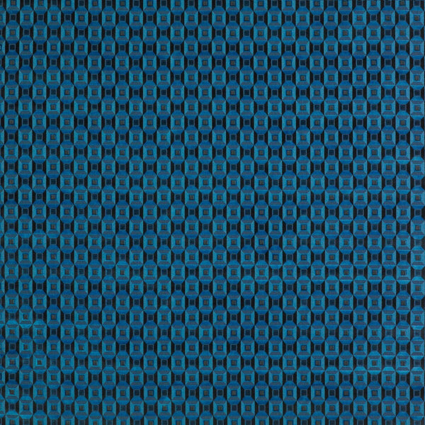 Luisa - Azulon Blue By Gaston Y Daniela | Lorenzo Castillo Ii |Modern Geometric Upholstery Velvet