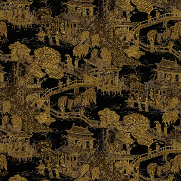 Rosa -  Black By Gaston Y Daniela | Lorenzo Castillo Ii |Chinoiserie  Multipurpose Print