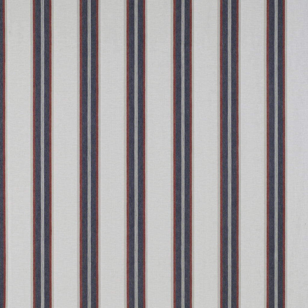 Samples and Purchasing available for Tavolara - Azul/Rojo Multi By Gaston Y Daniela | Tierras | Stripes Drapery Linen at Designer Wallcoverings and Fabrics