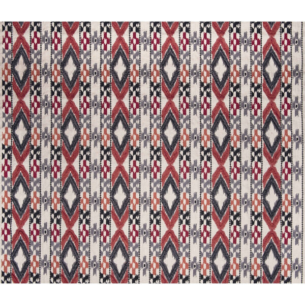 Queen - Rojo/Gris  Ivory By Gaston Y Daniela | Gaston Africalia |Global Ikat/Southwest/Kilims Upholstery Embroidery