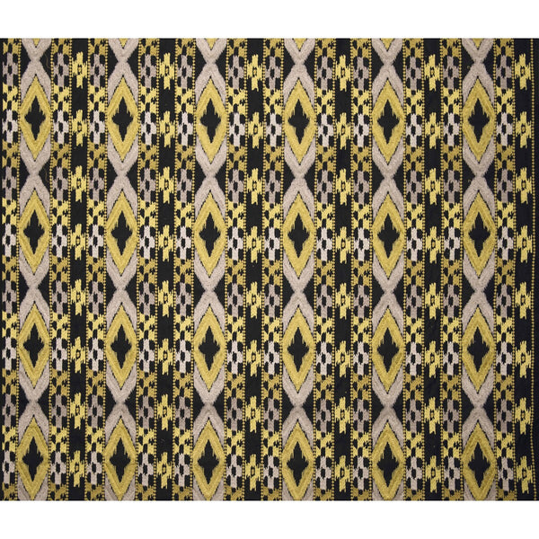 Queen - Blk/Amarillo Black By Gaston Y Daniela | Gaston Africalia |Global Ikat/Southwest/Kilims Upholstery Embroidery