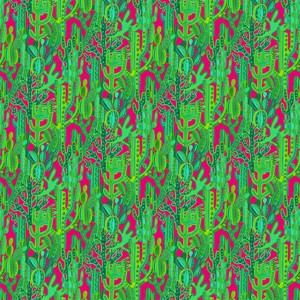 Samples and Purchasing available for Cactus - Rosa/Verde Red By Gaston Y Daniela | Gaston Libreria |Botanical & Floral Novelty Multipurpose Print at Designer Wallcoverings and Fabrics