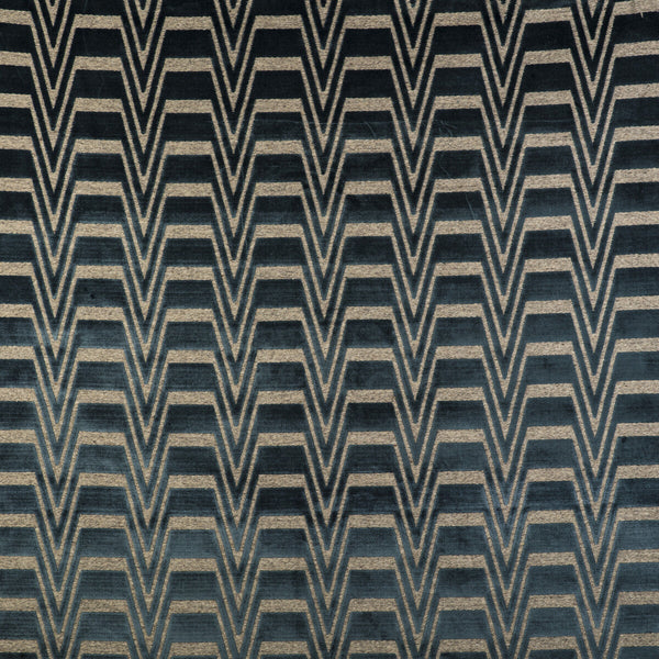 Meseta - Azul Neutral By Gaston Y Daniela | Gaston Libreria |Modern Flamestitch Upholstery Velvet