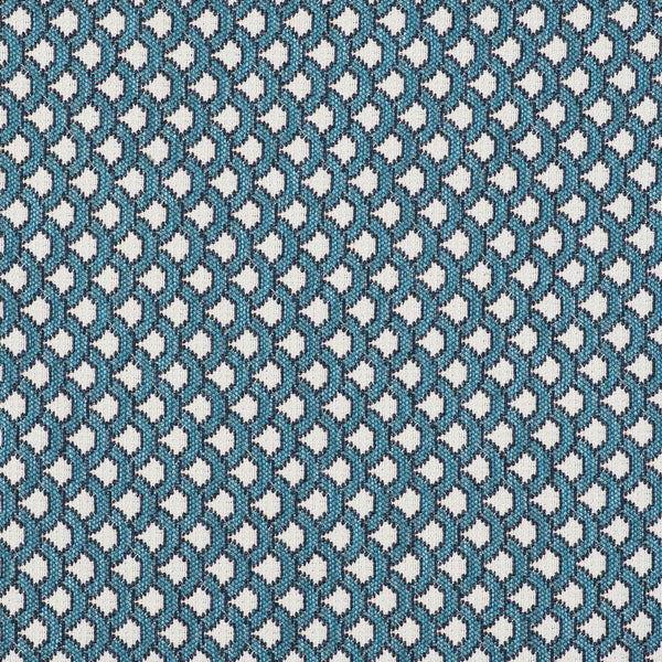 Ondas - Azul White By Gaston Y Daniela | Gaston Libreria |Flamestitch Small Scale Upholstery Indoor / Outdoor