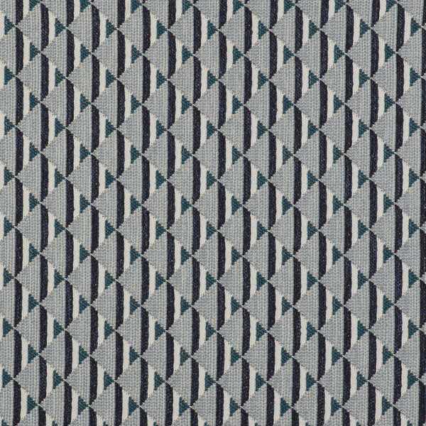 Piramides - Azul White By Gaston Y Daniela | Gaston Libreria |Geometric Small Scale Upholstery Indoor / Outdoor