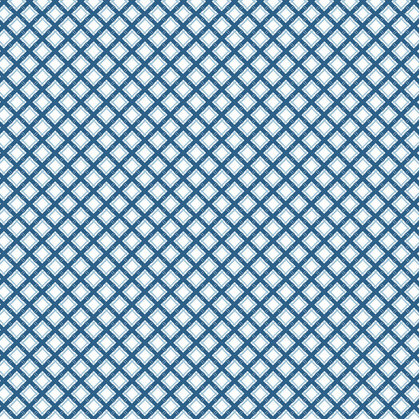 Trellis - Azul White By Gaston Y Daniela | Gaston Libreria |Diamond Small Scale Multipurpose Print