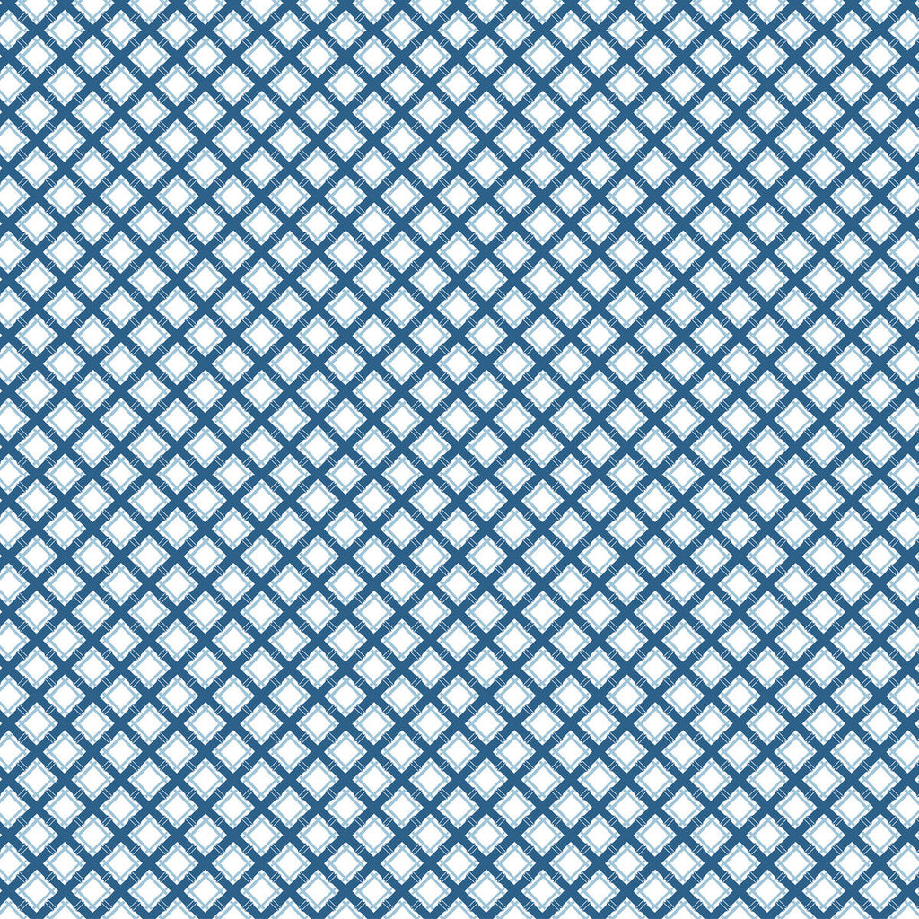 Samples and Purchasing available for Trellis - Azul White By Gaston Y Daniela | Gaston Libreria |Diamond Small Scale Multipurpose Print at Designer Wallcoverings and Fabrics