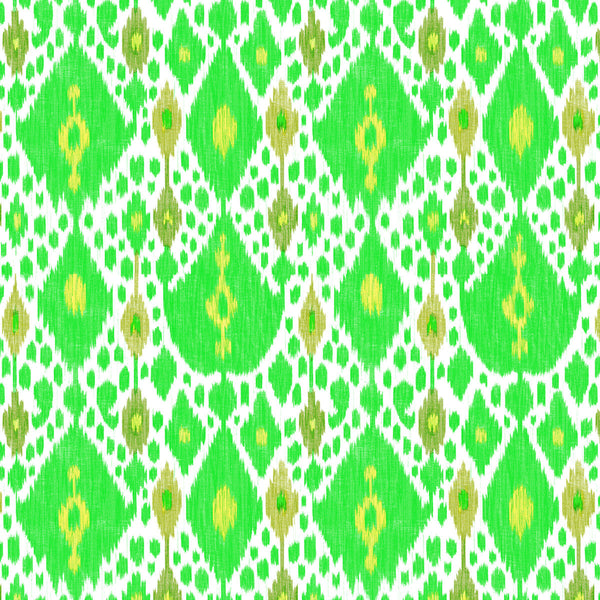 Ikat - Verde Ivory By Gaston Y Daniela | Gaston Libreria |Ikat/Southwest/Kilims  Multipurpose Print