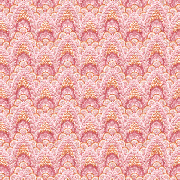 Ganges - Rosa/Naranja White By Gaston Y Daniela | Gaston Libreria |Flamestitch  Multipurpose Print