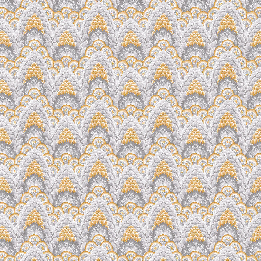 Samples and Purchasing available for Ganges - Ocre White By Gaston Y Daniela | Gaston Libreria |Flamestitch  Multipurpose Print at Designer Wallcoverings and Fabrics