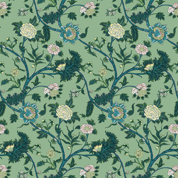 Palampore - Verde Celery By Gaston Y Daniela | Gaston Libreria |Botanical & Floral Jacobeans Multipurpose Print