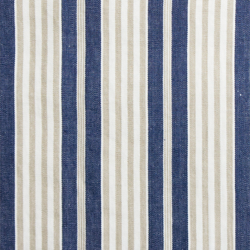 Hamptons - Azul/Gris Beige By Gaston Y Daniela | Gaston Luis Bustamante | Stripes Upholstery Linen