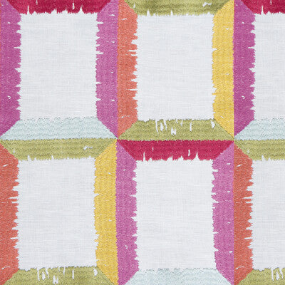 Yucatan - Rosa/Verde Pink By Gaston Y Daniela | Gaston Nuevo Mundo | Geometric Drapery Embroidery