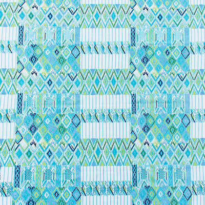Huipil - Agua/Lima Turquoise By Gaston Y Daniela | Gaston Nuevo Mundo |Ikat/Southwest/Kilims Stripes Drapery Embroidery