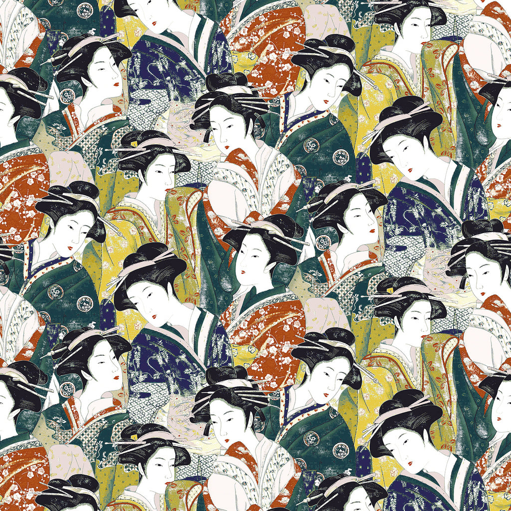 Matsuyama Velvet - Multi Multi By Gaston Y Daniela | Gaston Japon |Chinoiserie Figurative Multipurpose Print