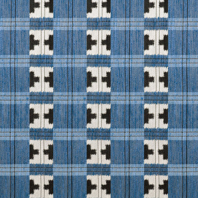 Samples and Purchasing available for Takara - Azul Blue By Gaston Y Daniela | Gaston Japon |Geometric Plaid / Check Upholstery  at Designer Wallcoverings and Fabrics