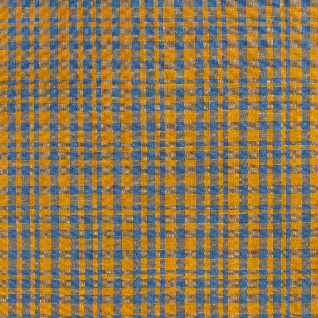 Samples and Purchasing available for Drach - Ocre/Azul Plomo Gold By Gaston Y Daniela | Gaston Maiorica |Check/Houndstooth Geometric Upholstery  at Designer Wallcoverings and Fabrics