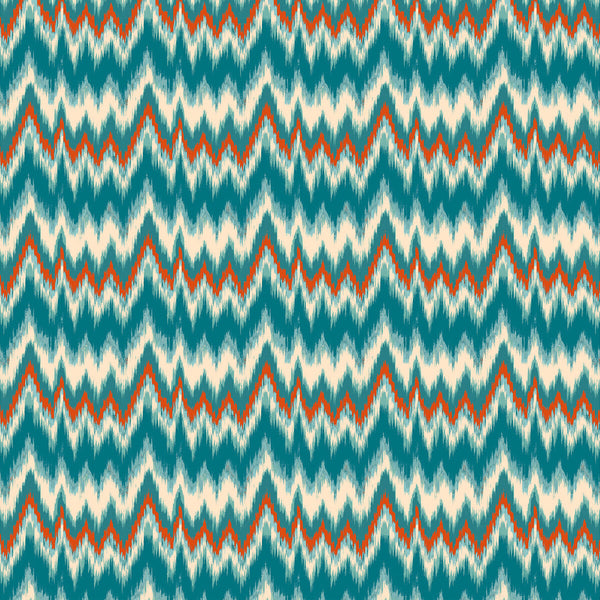 Cala Figuera - Azul Teja Teal By Gaston Y Daniela | Gaston Maiorica |Ikat/Southwest/Kilims  Multipurpose Print