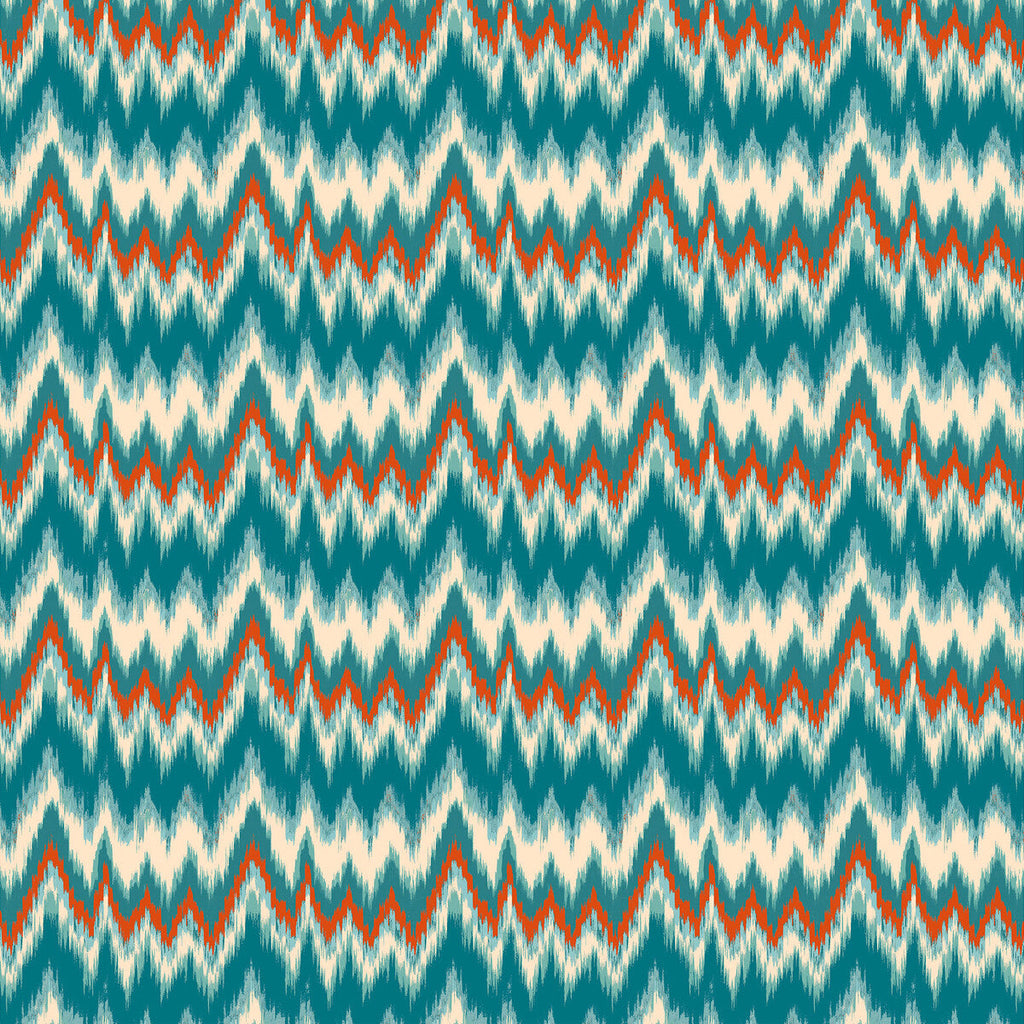 Samples and Purchasing available for Cala Figuera - Azul Teja Teal By Gaston Y Daniela | Gaston Maiorica |Ikat/Southwest/Kilims  Multipurpose Print at Designer Wallcoverings and Fabrics