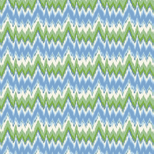 Cala Figuera - Verde Azul Blue By Gaston Y Daniela | Gaston Maiorica |Ikat/Southwest/Kilims  Multipurpose Print