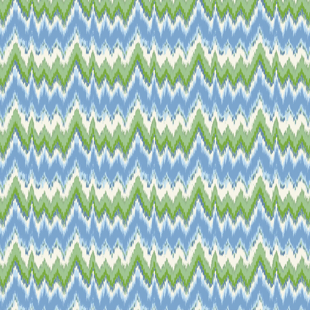 Samples and Purchasing available for Cala Figuera - Verde Azul Blue By Gaston Y Daniela | Gaston Maiorica |Ikat/Southwest/Kilims  Multipurpose Print at Designer Wallcoverings and Fabrics