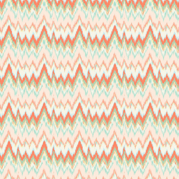 Cala Figuera - Coral/Verde Multi By Gaston Y Daniela | Gaston Maiorica |Ikat/Southwest/Kilims  Multipurpose Print