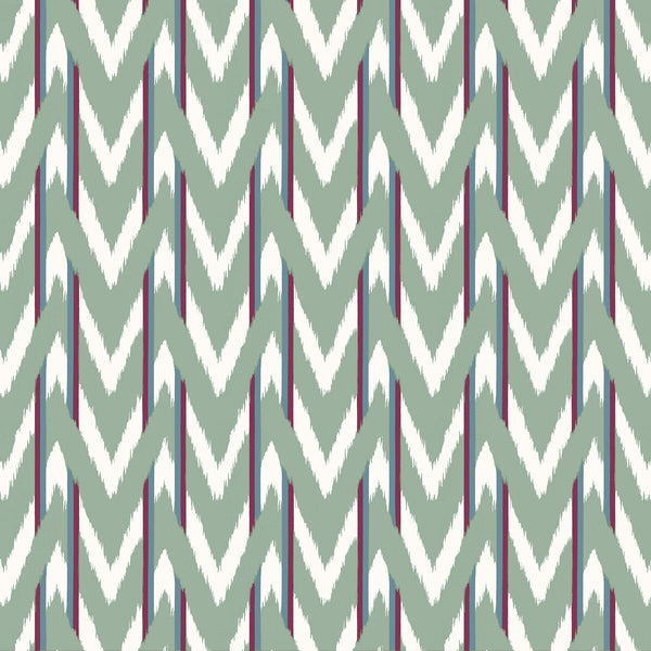 Cala D Or - Agua Burdeos Green By Gaston Y Daniela | Gaston Maiorica |Ikat/Southwest/Kilims  Multipurpose Print
