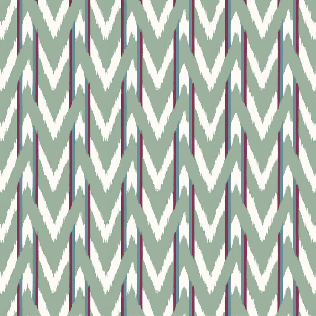 Samples and Purchasing available for Cala D Or - Agua Burdeos Green By Gaston Y Daniela | Gaston Maiorica |Ikat/Southwest/Kilims  Multipurpose Print at Designer Wallcoverings and Fabrics