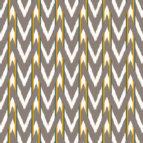 Cala D Or - Marron Ocre Taupe By Gaston Y Daniela | Gaston Maiorica |Ikat/Southwest/Kilims Stripes Multipurpose Print