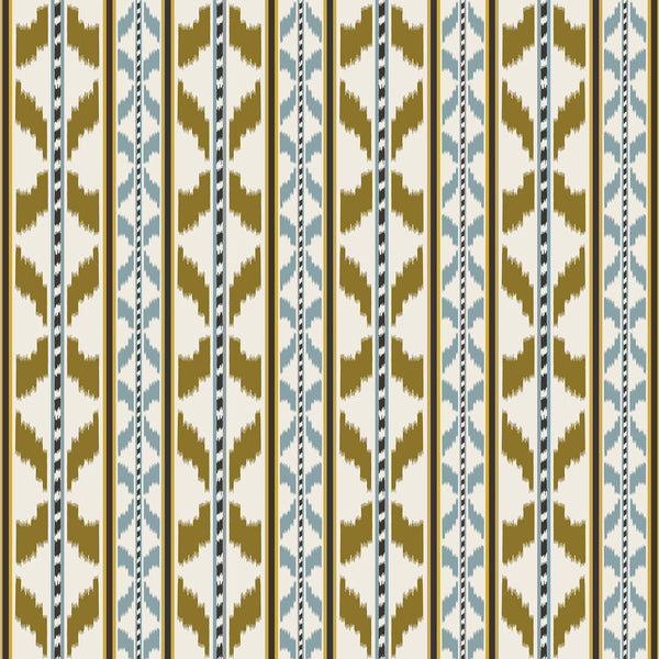 Cala Petita - Ocre Chocolate Multi By Gaston Y Daniela | Gaston Maiorica |Stripes  Drapery Print