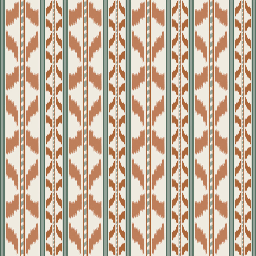 Samples and Purchasing available for Cala Petita - Teja Verde Coral By Gaston Y Daniela | Gaston Maiorica |Stripes  Drapery Print at Designer Wallcoverings and Fabrics