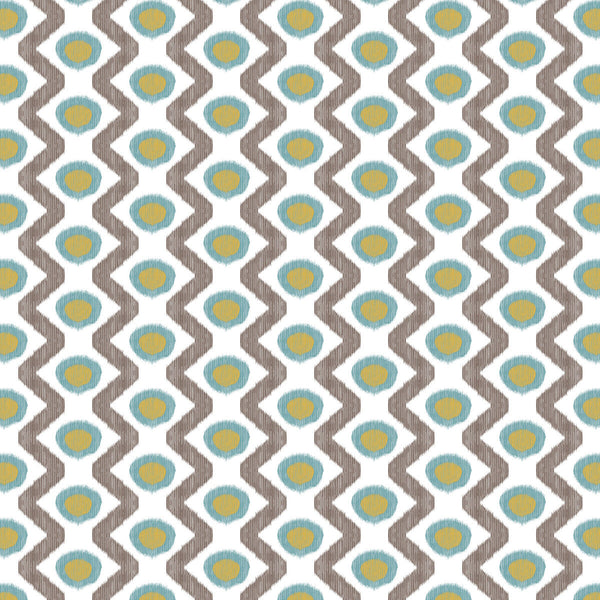 Cala Marsal - Azul Marron Brown By Gaston Y Daniela | Gaston Maiorica |Geometric Ikat/Southwest/Kilims Multipurpose Print