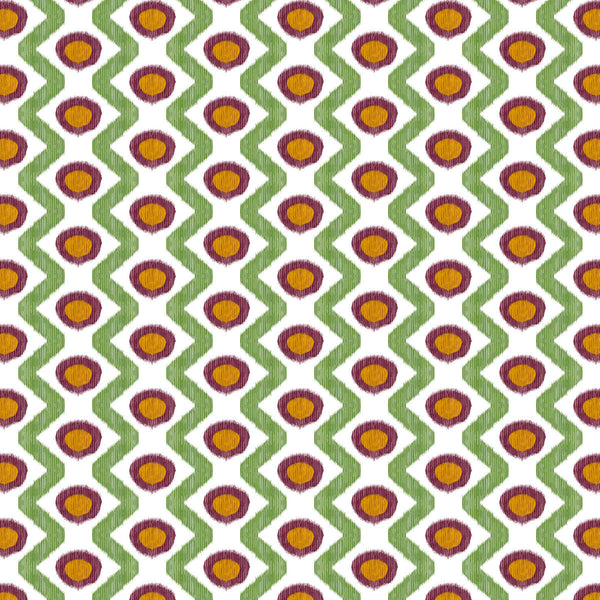 Cala Marsal - Verde Burdeos Multi By Gaston Y Daniela | Gaston Maiorica |Geometric Ikat/Southwest/Kilims Multipurpose Print