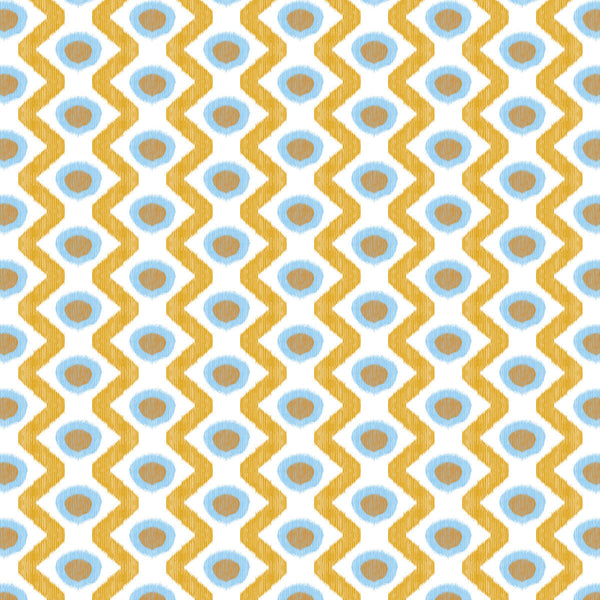 Cala Marsal - Azul Ocre Blue By Gaston Y Daniela | Gaston Maiorica |Geometric Ikat/Southwest/Kilims Multipurpose Print