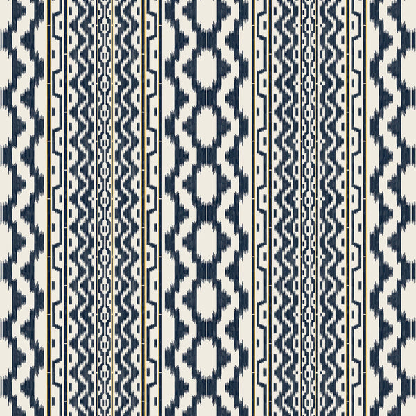 Cala Murada - Navy Dark Blue By Gaston Y Daniela | Gaston Maiorica |Stripes  Drapery Print