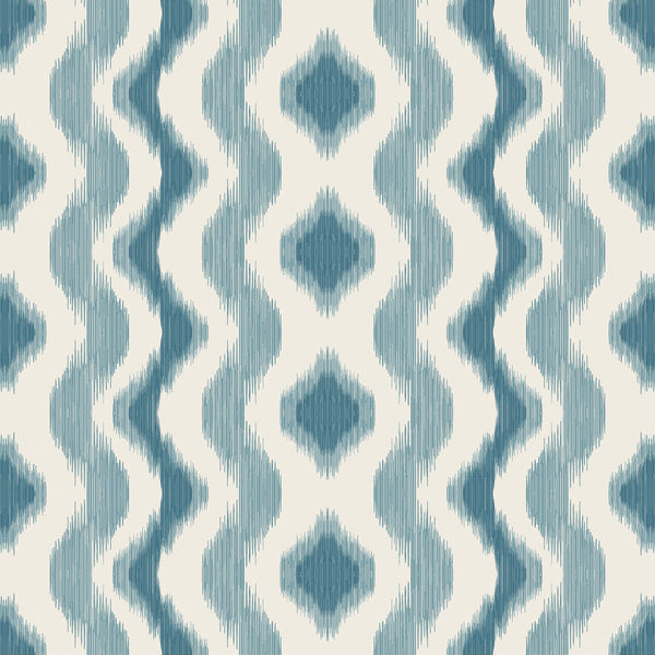 Cala Ferrera - Azul Blue By Gaston Y Daniela | Gaston Maiorica |Ikat/Southwest/Kilims Stripes Drapery Print