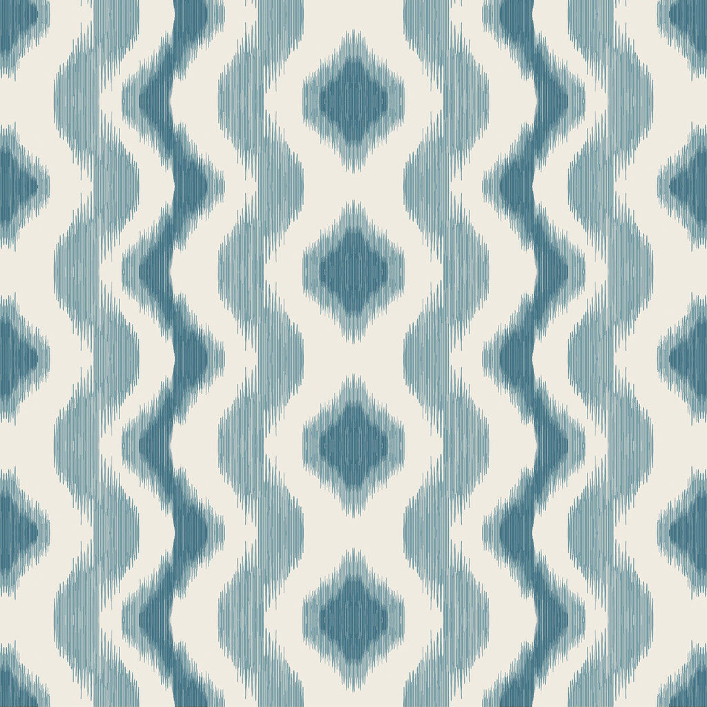 Samples and Purchasing available for Cala Ferrera - Azul Blue By Gaston Y Daniela | Gaston Maiorica |Ikat/Southwest/Kilims Stripes Drapery Print at Designer Wallcoverings and Fabrics