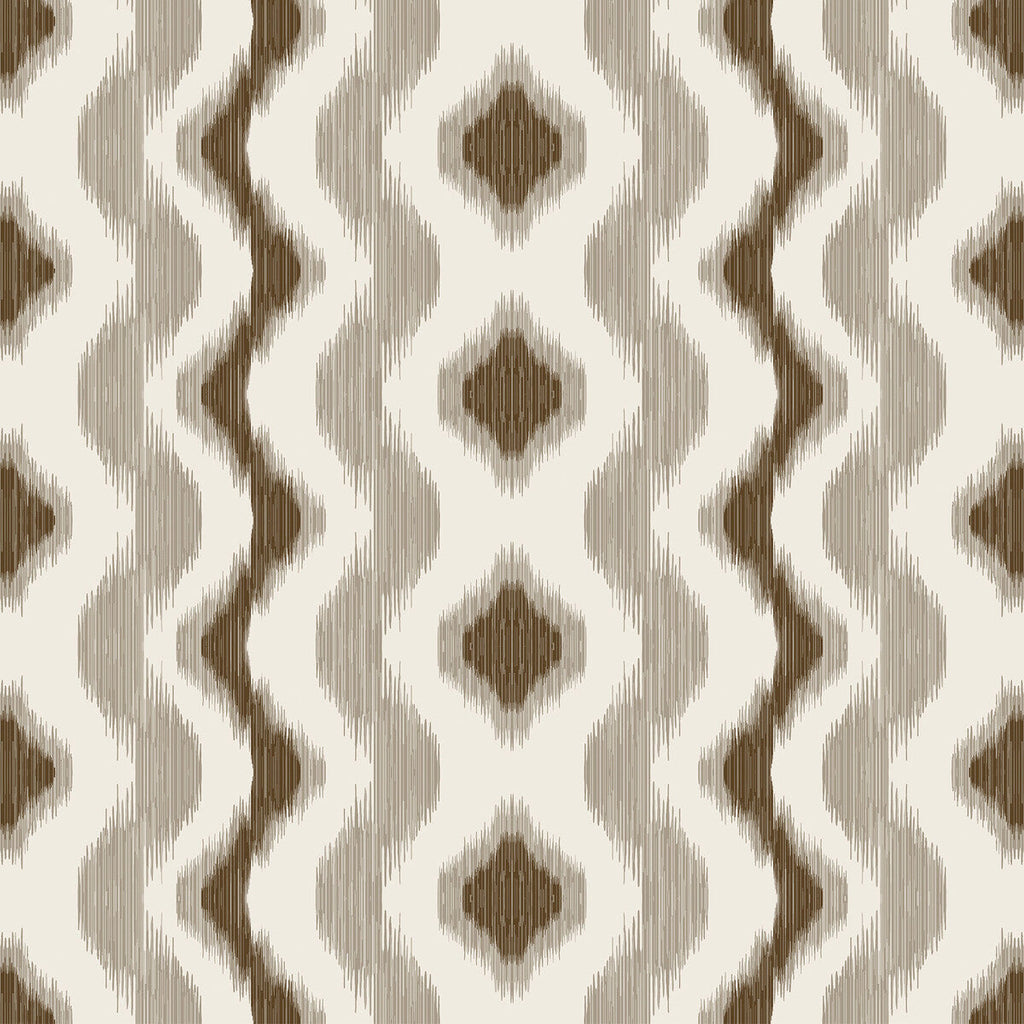 Samples and Purchasing available for Cala Ferrera - Topo Brown By Gaston Y Daniela | Gaston Maiorica |Ikat/Southwest/Kilims Stripes Drapery Print at Designer Wallcoverings and Fabrics