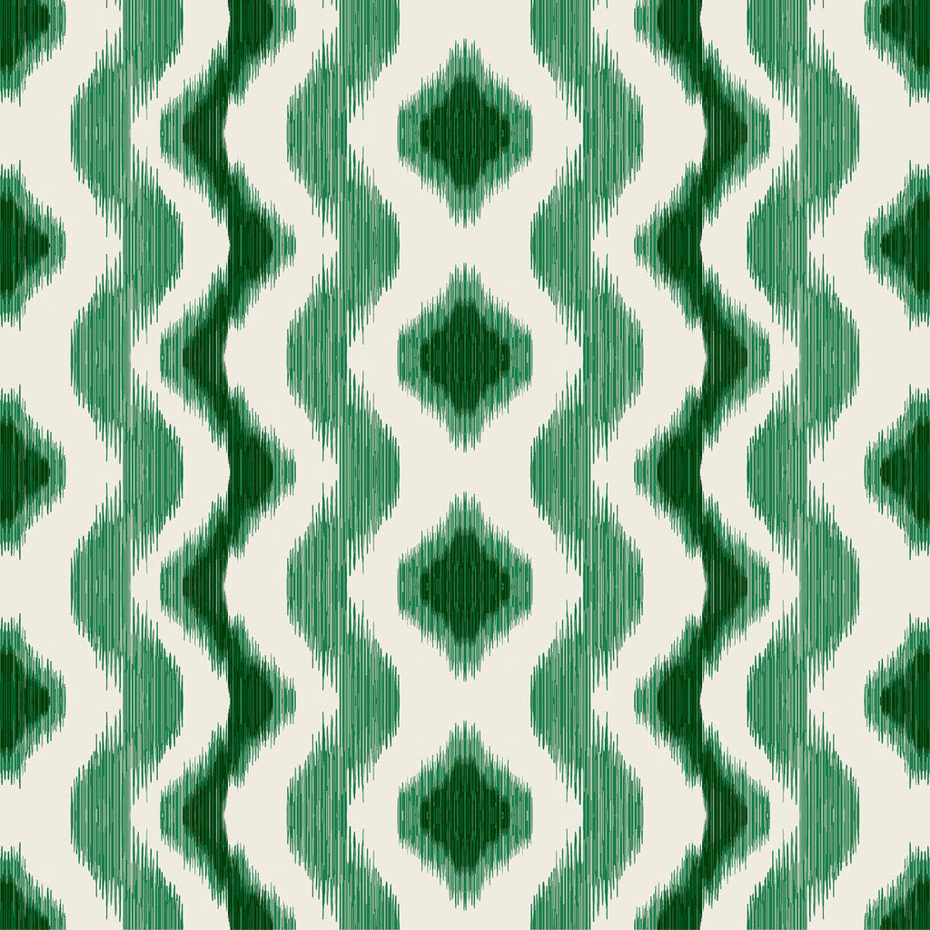 Samples and Purchasing available for Cala Ferrera - Verde Green By Gaston Y Daniela | Gaston Maiorica |Ikat/Southwest/Kilims Stripes Drapery Print at Designer Wallcoverings and Fabrics