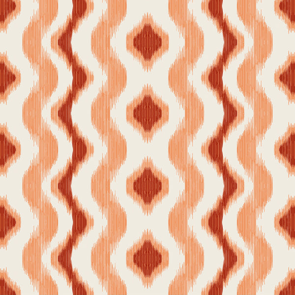 Cala Ferrera - Teja Orange By Gaston Y Daniela | Gaston Maiorica |Ikat/Southwest/Kilims Stripes Drapery Print