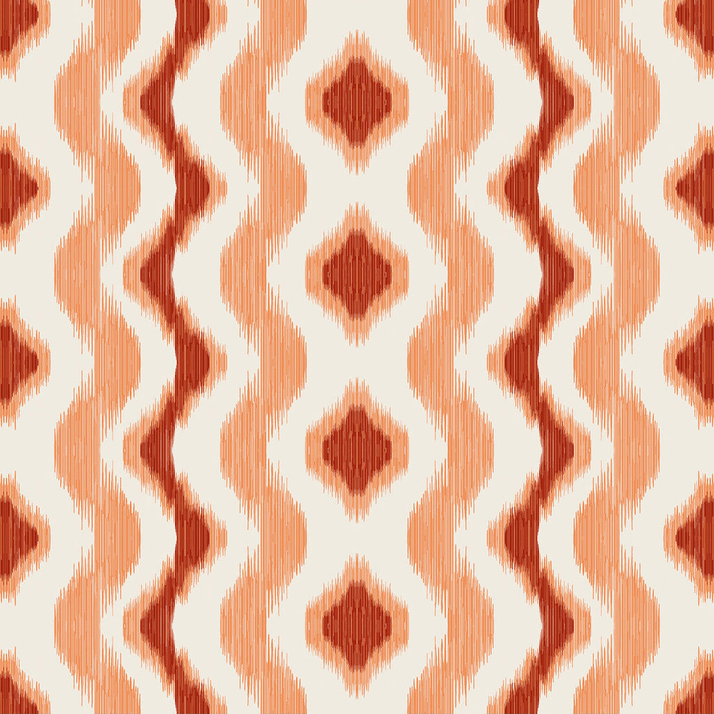 Samples and Purchasing available for Cala Ferrera - Teja Orange By Gaston Y Daniela | Gaston Maiorica |Ikat/Southwest/Kilims Stripes Drapery Print at Designer Wallcoverings and Fabrics
