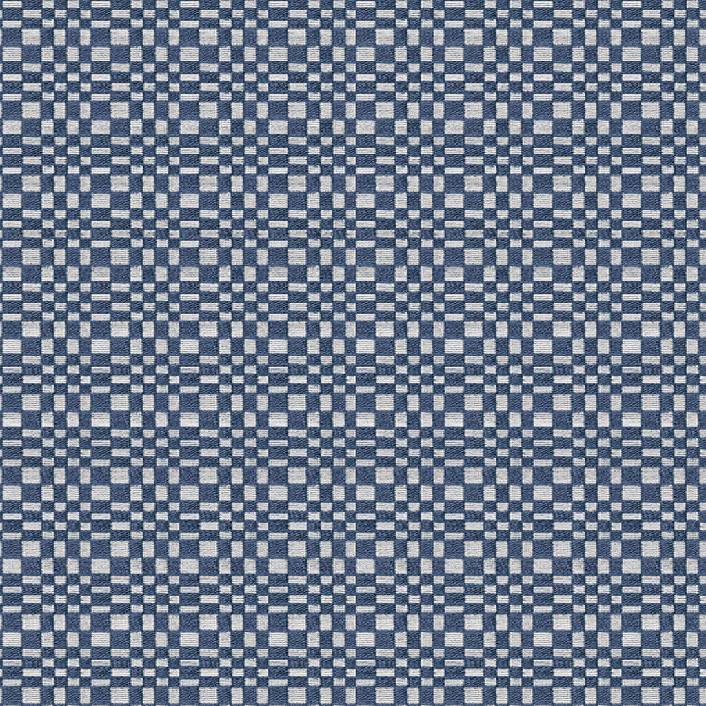 Samples and Purchasing available for Santa Eulalia - Azul Oscuro Blue By Gaston Y Daniela | Gaston Maiorica |Check/Houndstooth Geometric Upholstery Chenille at Designer Wallcoverings and Fabrics