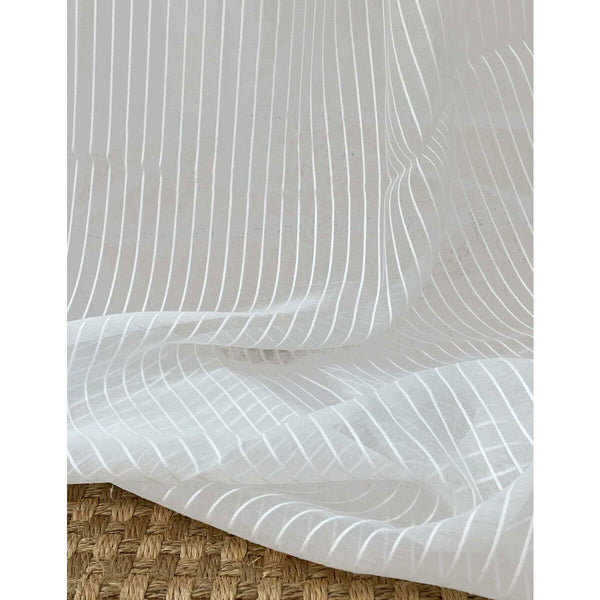 Lirio - Crudo White By Gaston Y Daniela | Gaston Y Daniela Marco Polo |Stripes Texture Drapery Sheer