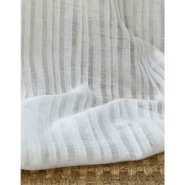 Narciso - Blanco White By Gaston Y Daniela | Gaston Y Daniela Marco Polo |Stripes Texture Drapery Sheer